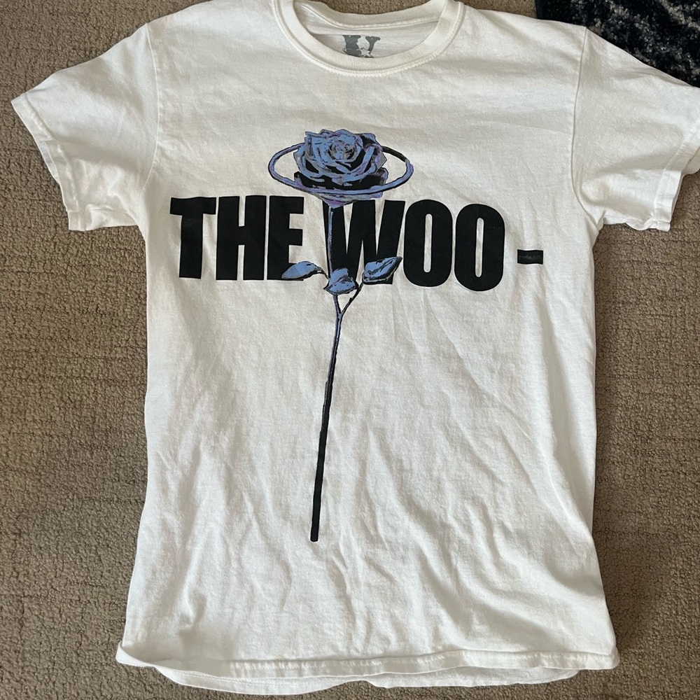 VLONE White Tee with Black and Blue Graphic